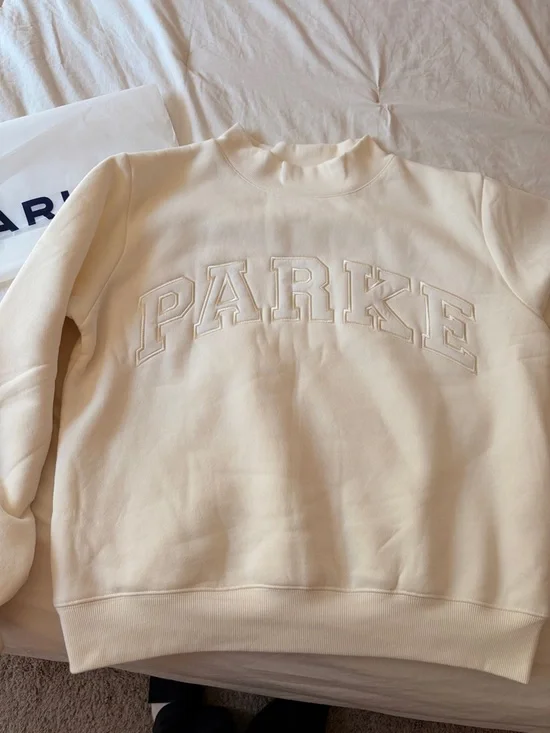 PARKE White Varsity Mockneck - Picture 2 of 4